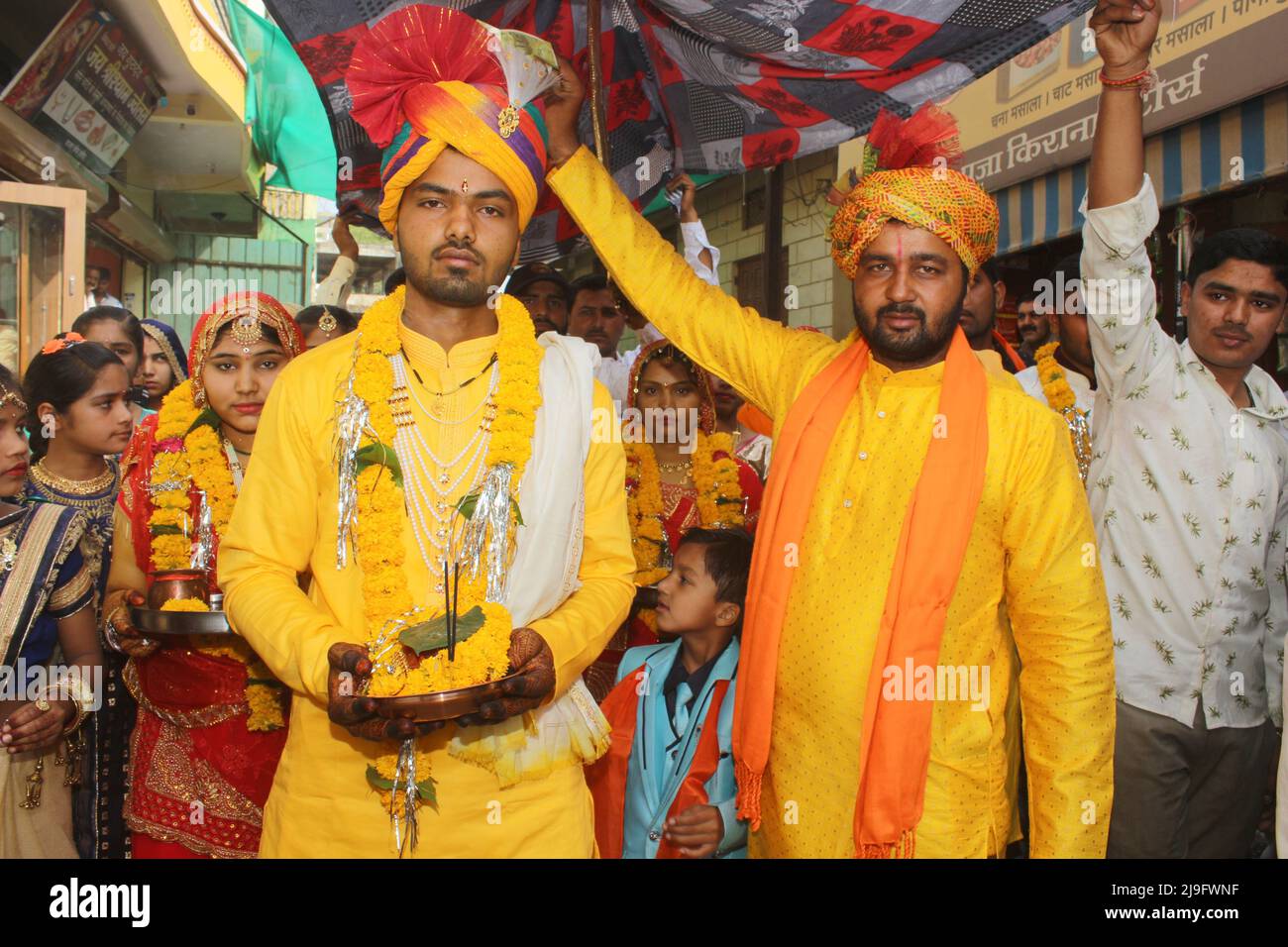 wedding ceremony in rural town Stock Photo