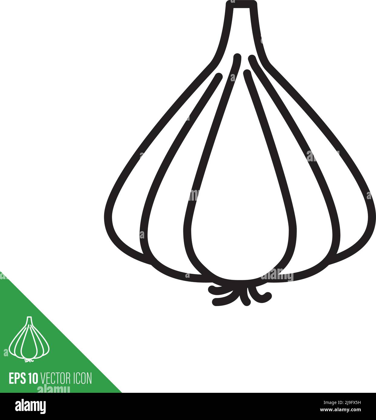 Garlic bulb vegetable icon, outlinestyle vector illustration Stock Vector