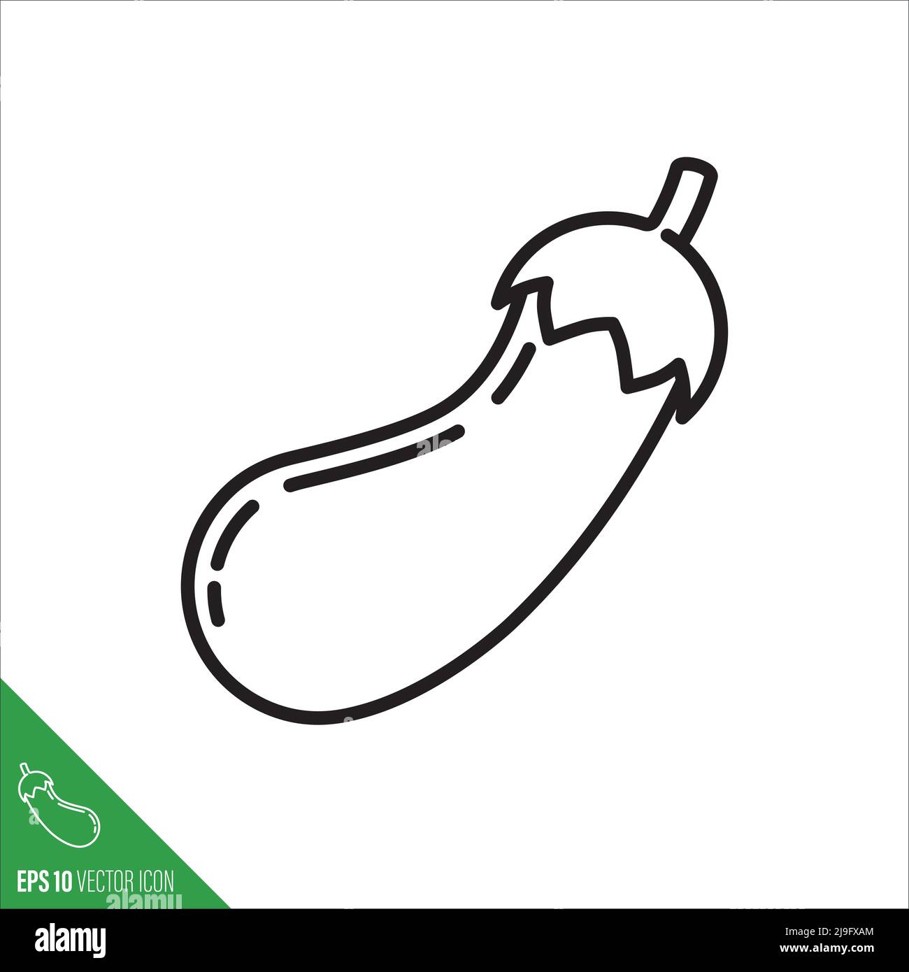 Eggplant vegetable icon, outline style vector illustration Stock Vector