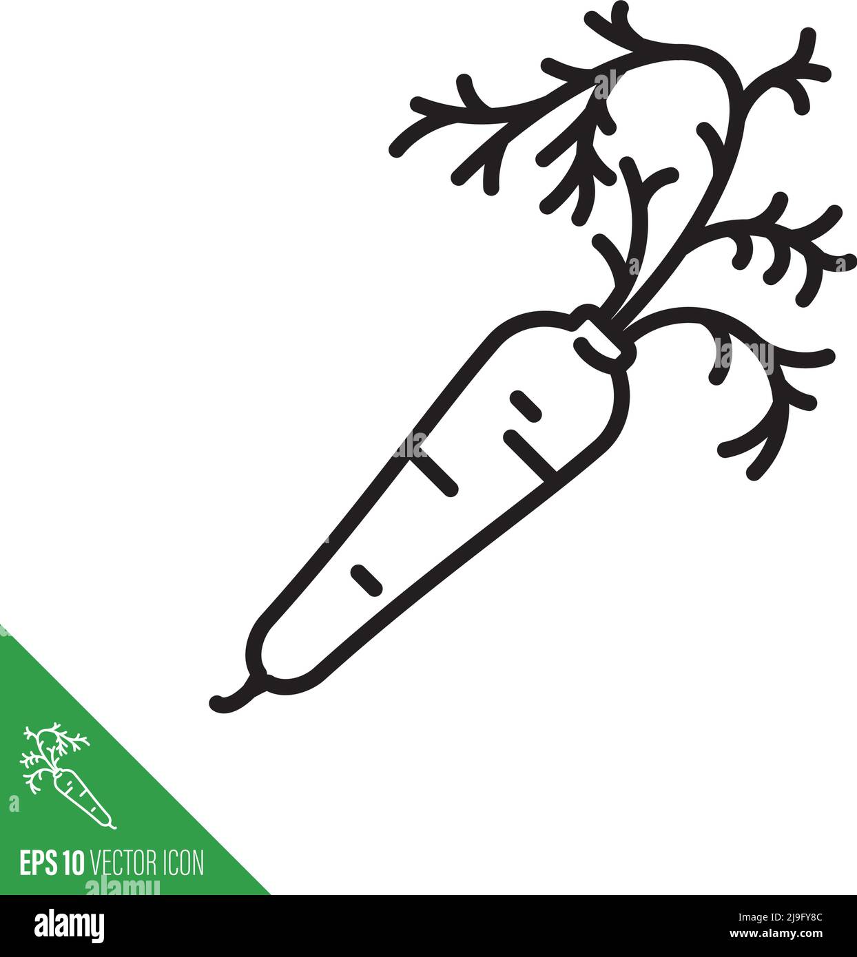 Orange carrot root vegetable icon, outline style vector illustration