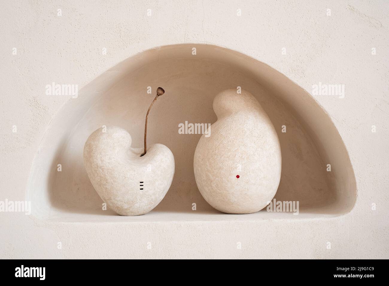 Ceramic Minimalist Full Restack Reference: Ceramic Vases In A Minimalist Style Stock Photo