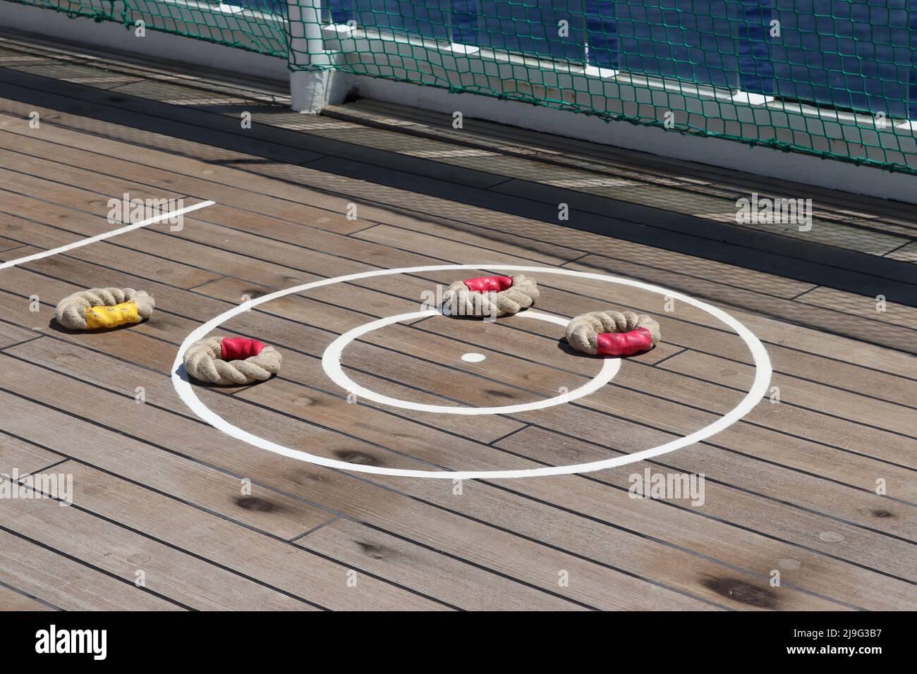 Deck Quoits, a traditional deck game played by cruise ship passengers