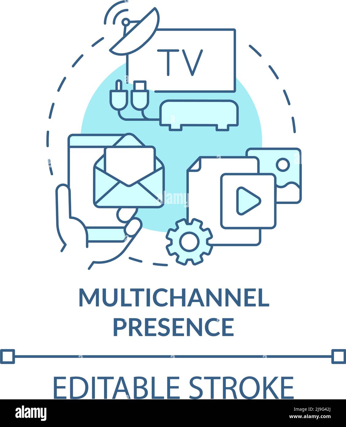 Multichannel presence turquoise concept icon Stock Vector Image & Art ...