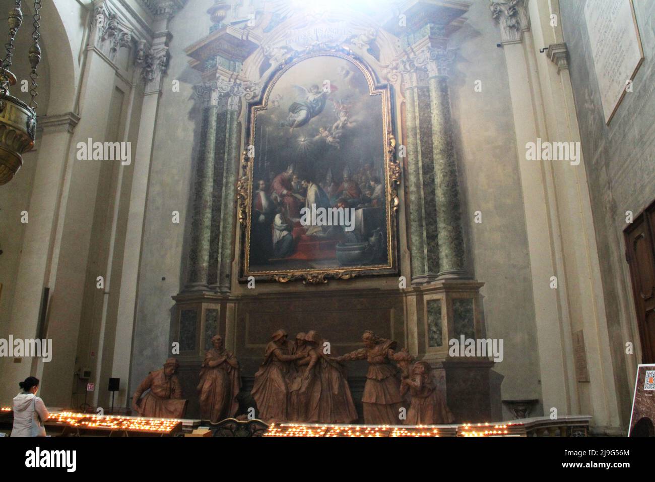 Bologna, Italy. Interior of the Cathedral (Cattedrale Metropolitana di