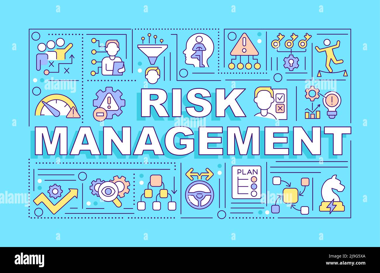 Risk management word concepts blue banner Stock Vector Image & Art - Alamy