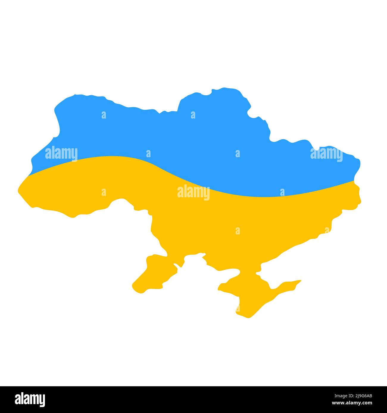 Ukraine map territory with flag colors Stock Vector