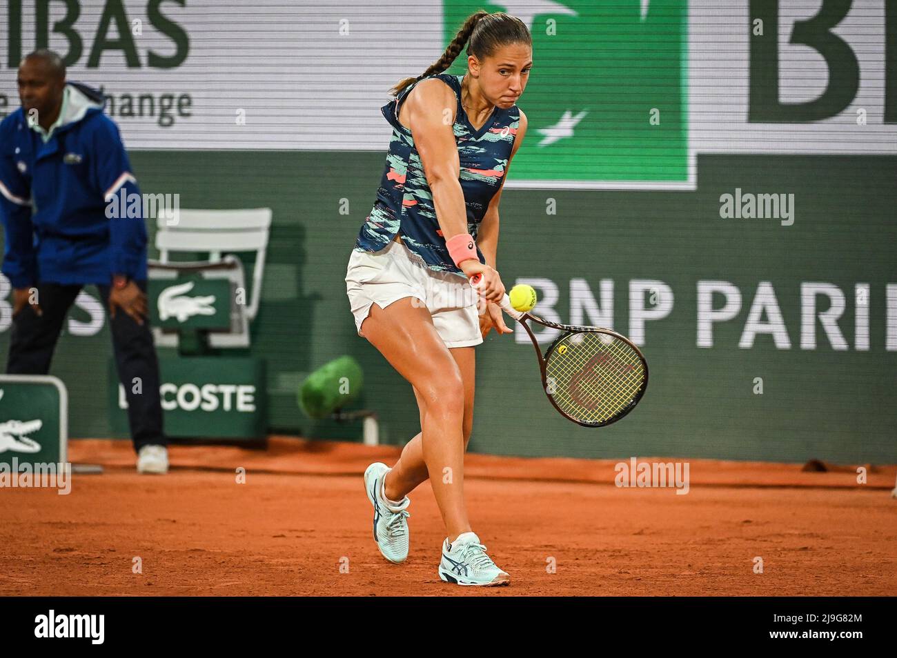 Paris, France. 23rd May, 2022. Diane PARRY of France during the Day two of  Roland-Garros 2022, French Open 2022, Grand Slam tennis tournament on May  23, 2022 at Roland-Garros stadium in Paris,