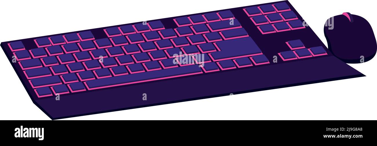 purple gamer keyboard and mouse tech Stock Vector Image & Art - Alamy