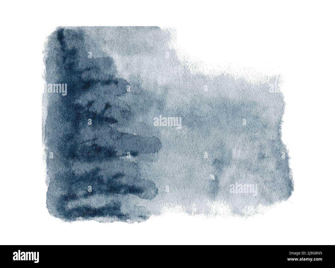 Watercolor abstract blue and green mood landscape painting Stock Photo ...