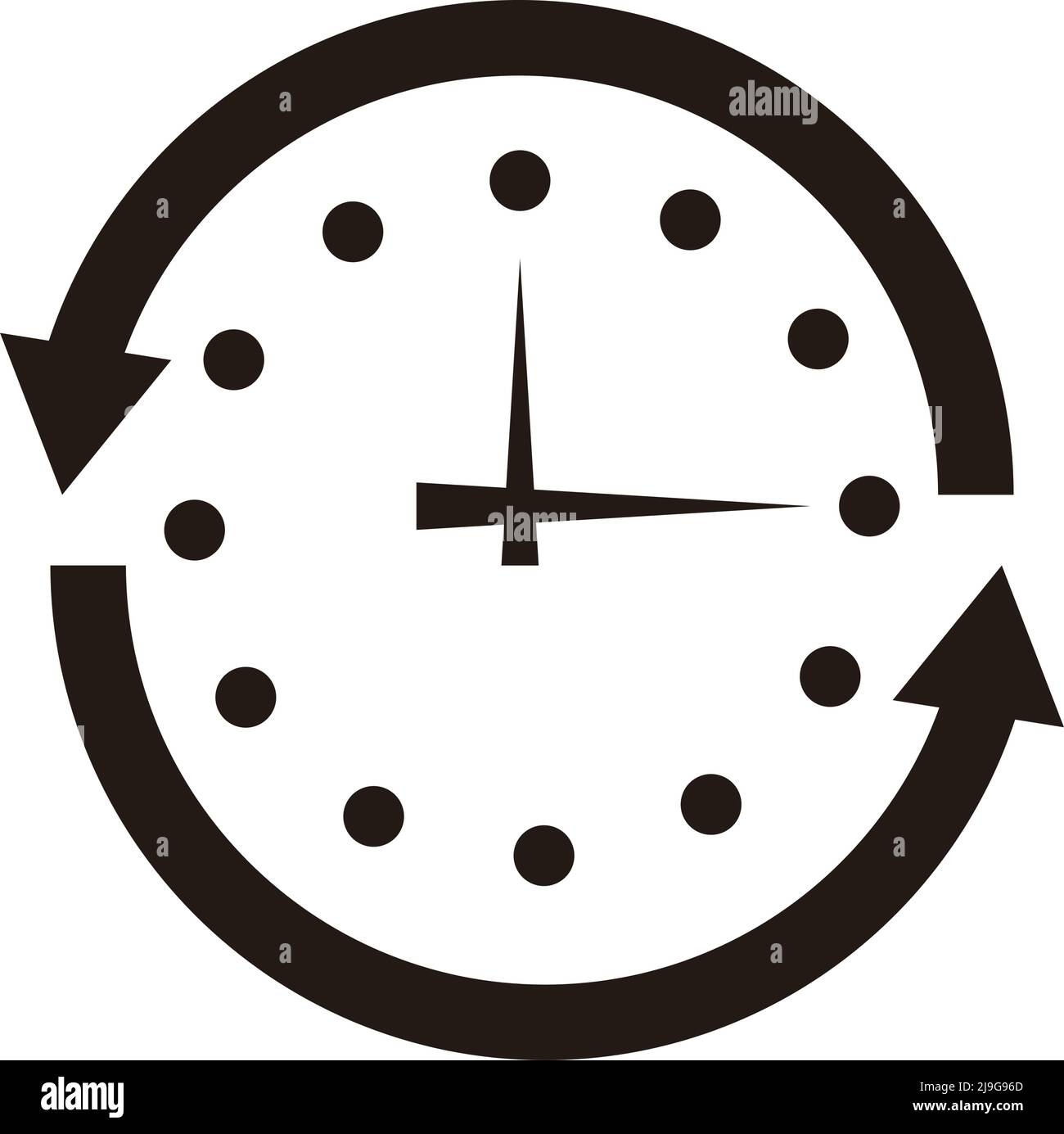 Rotating arrow and clock icons. Editable vector Stock Vector Image