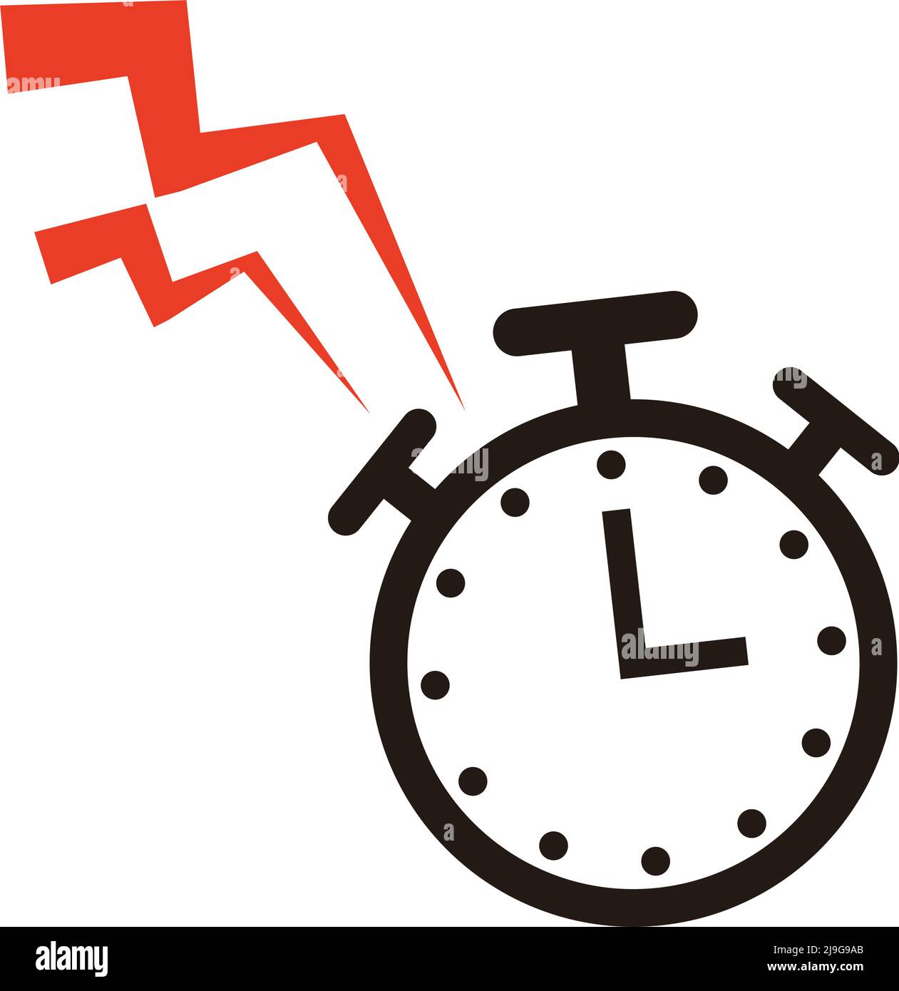 An alarm clock icon with a sound. Editable vector Stock Vector Image