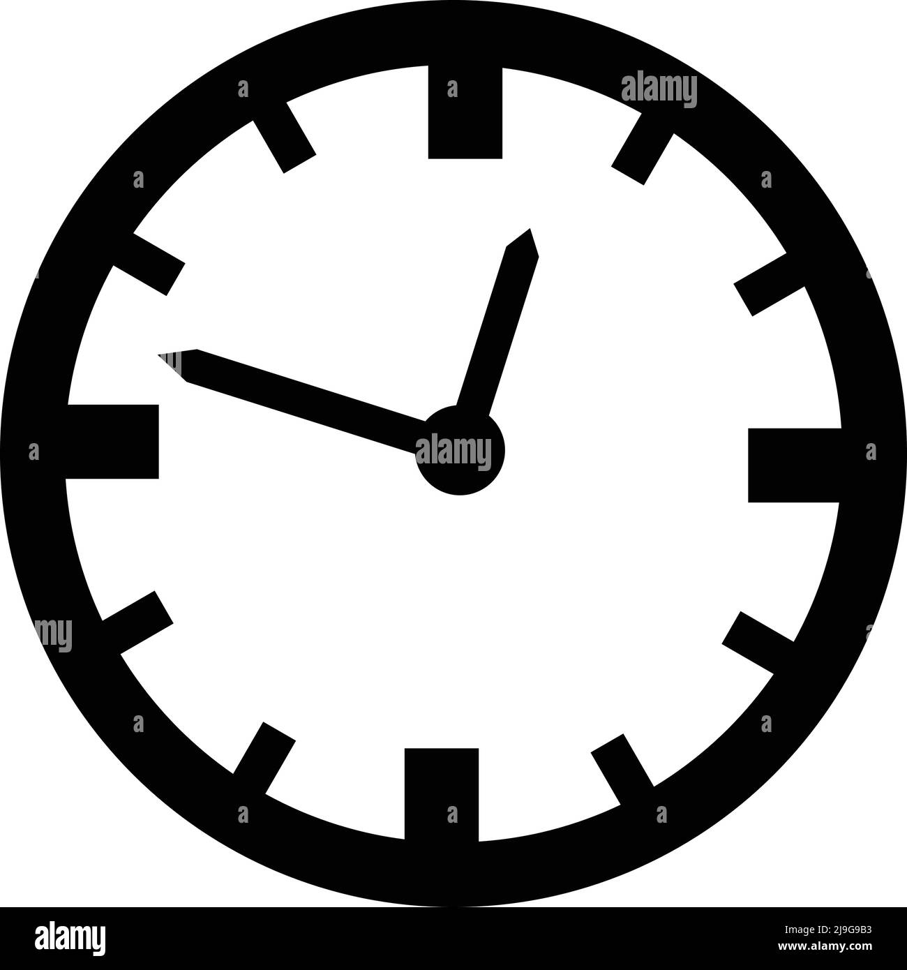 Black clock icon. Perfect vector for representing time. Editable vector. Stock Vector