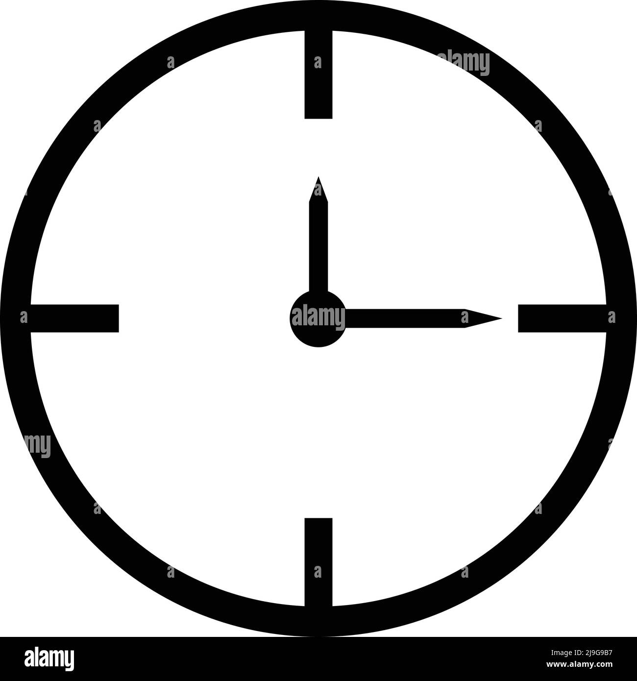 A simple clock icon. Perfect vector for time-related displays. Editable vector. Stock Vector