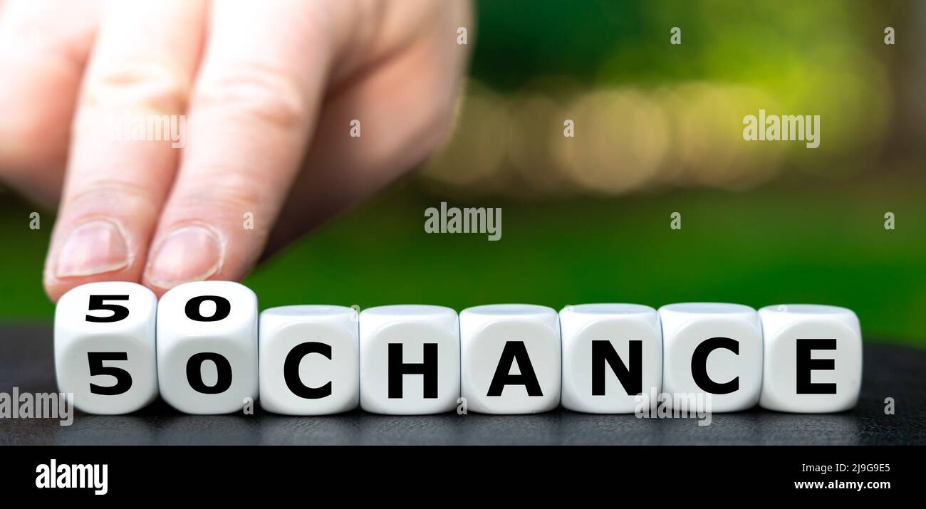 Symbol for a fifty-fifty chance. Stock Photo