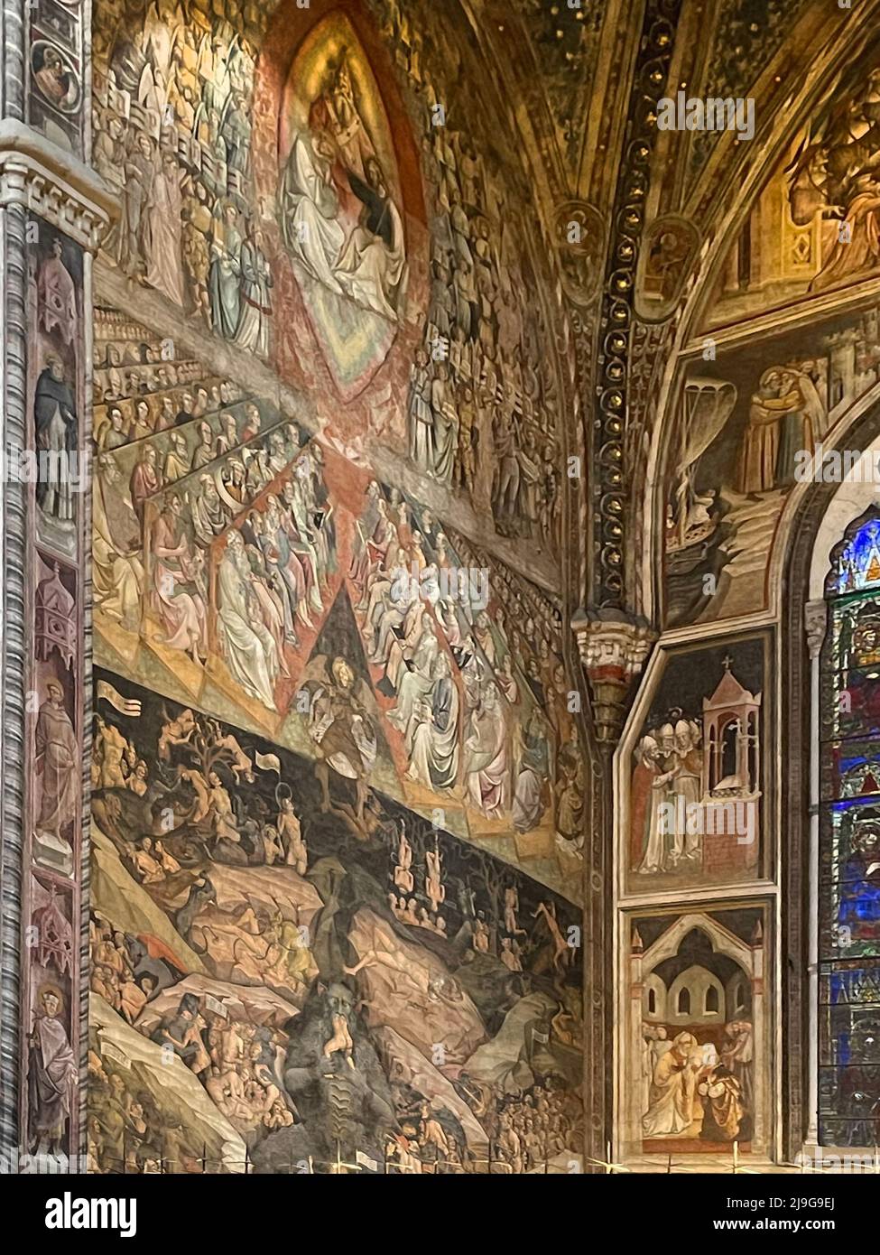 Bologna, Italy. Church of St. Petronius. "The Last Judgement" painting