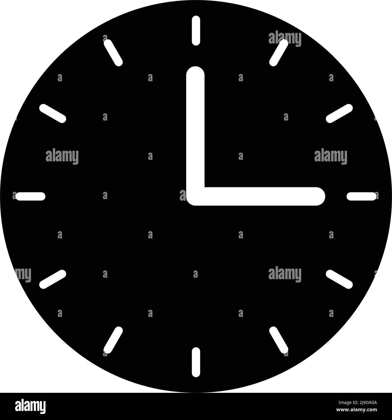 Black clock silhouette icon. Editable vector Stock Vector Image & Art