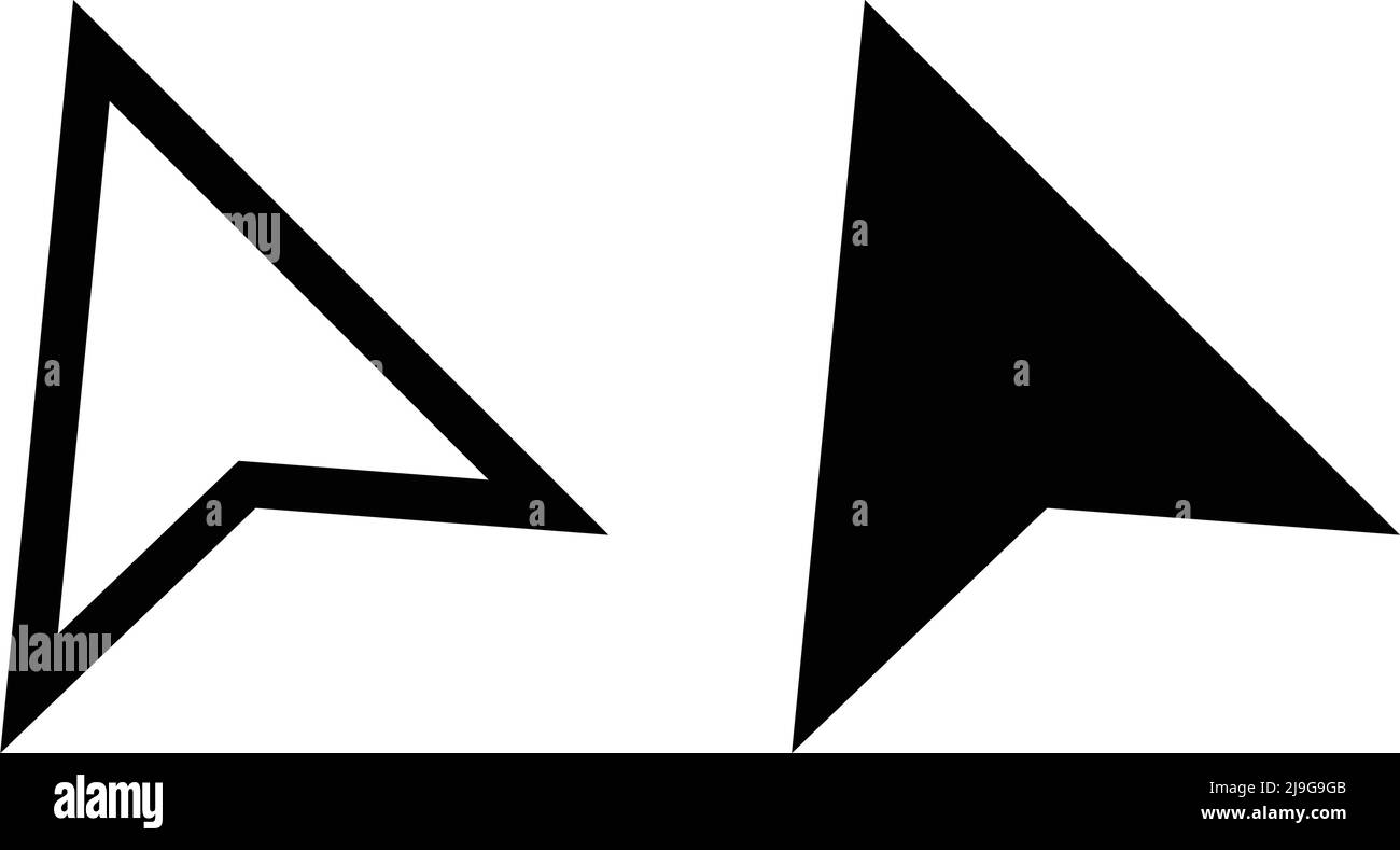 A set of black and white mouse cursor icons. Editable vector Stock