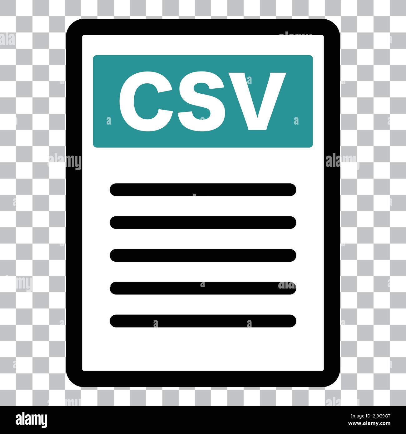 CSV file icon with transparent background. Editable vector. Stock Vector