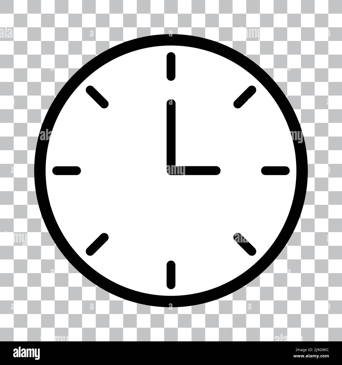 A clock vector icon representing the advance of time. Simple flat design. Editable vector. Stock Vector