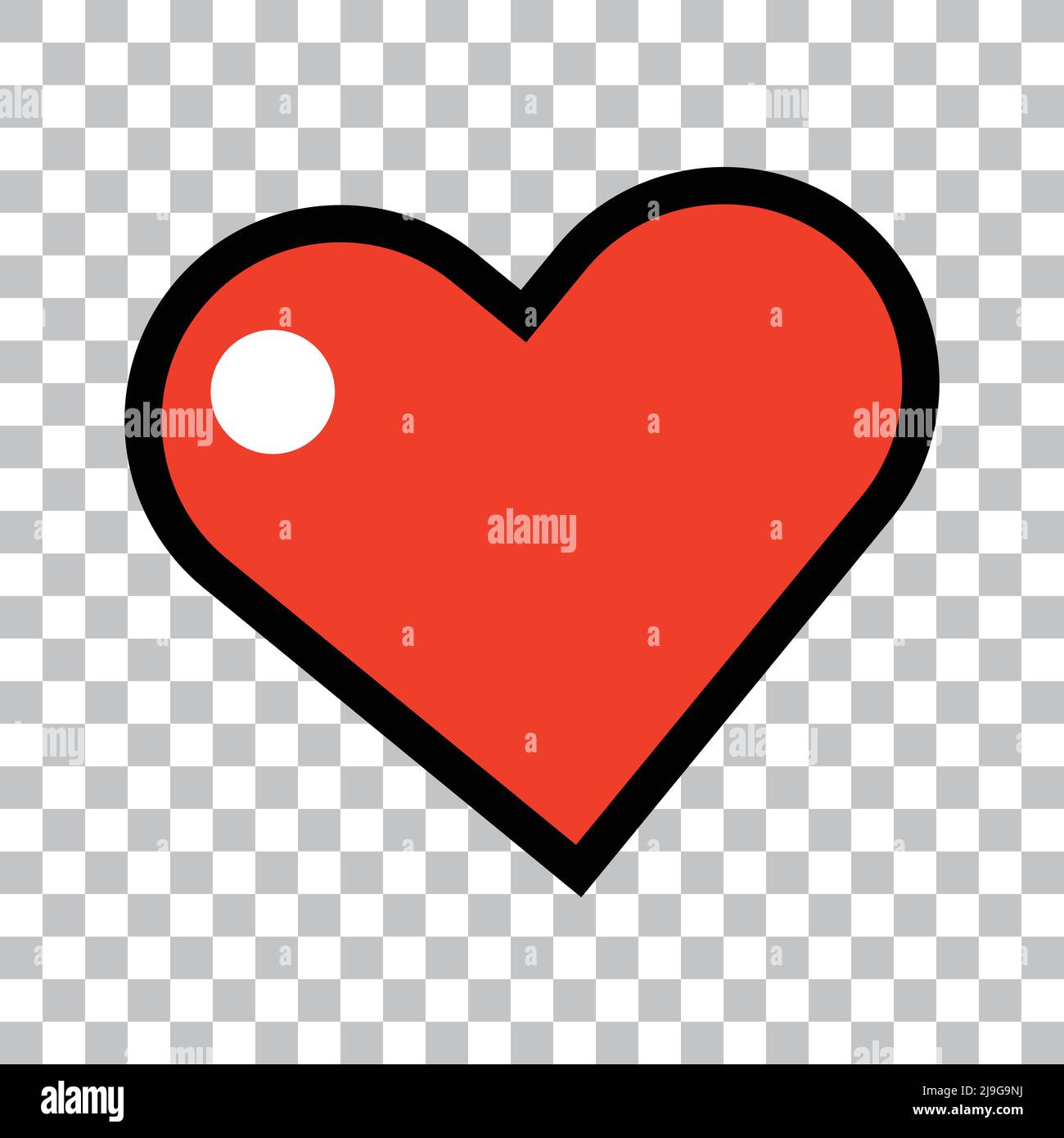 A red heart icon with a transparent background. Editable vector Stock ...