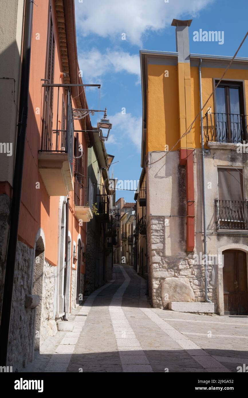 Narrow street in fortified city in the south of Italy Stock Photo