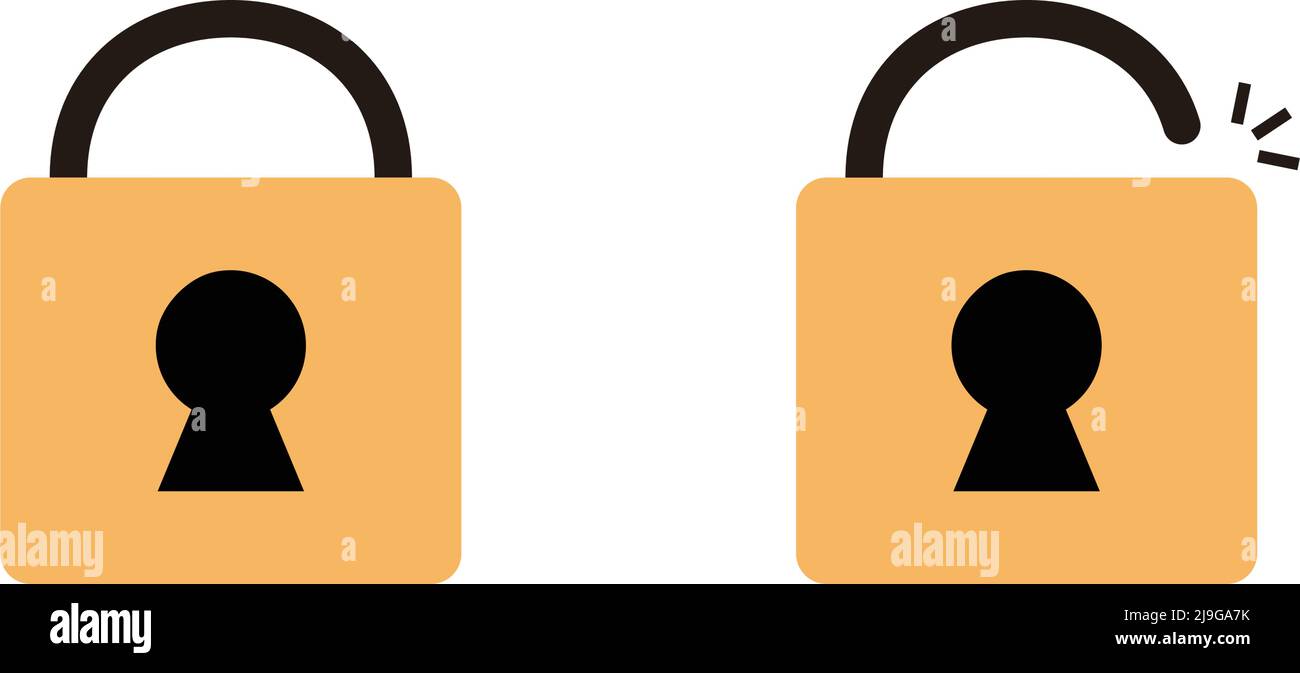 Locked and unlocked lock icons. Security symbol for website design, logo, app, UI. Vector illustration. Editable vector. Stock Vector