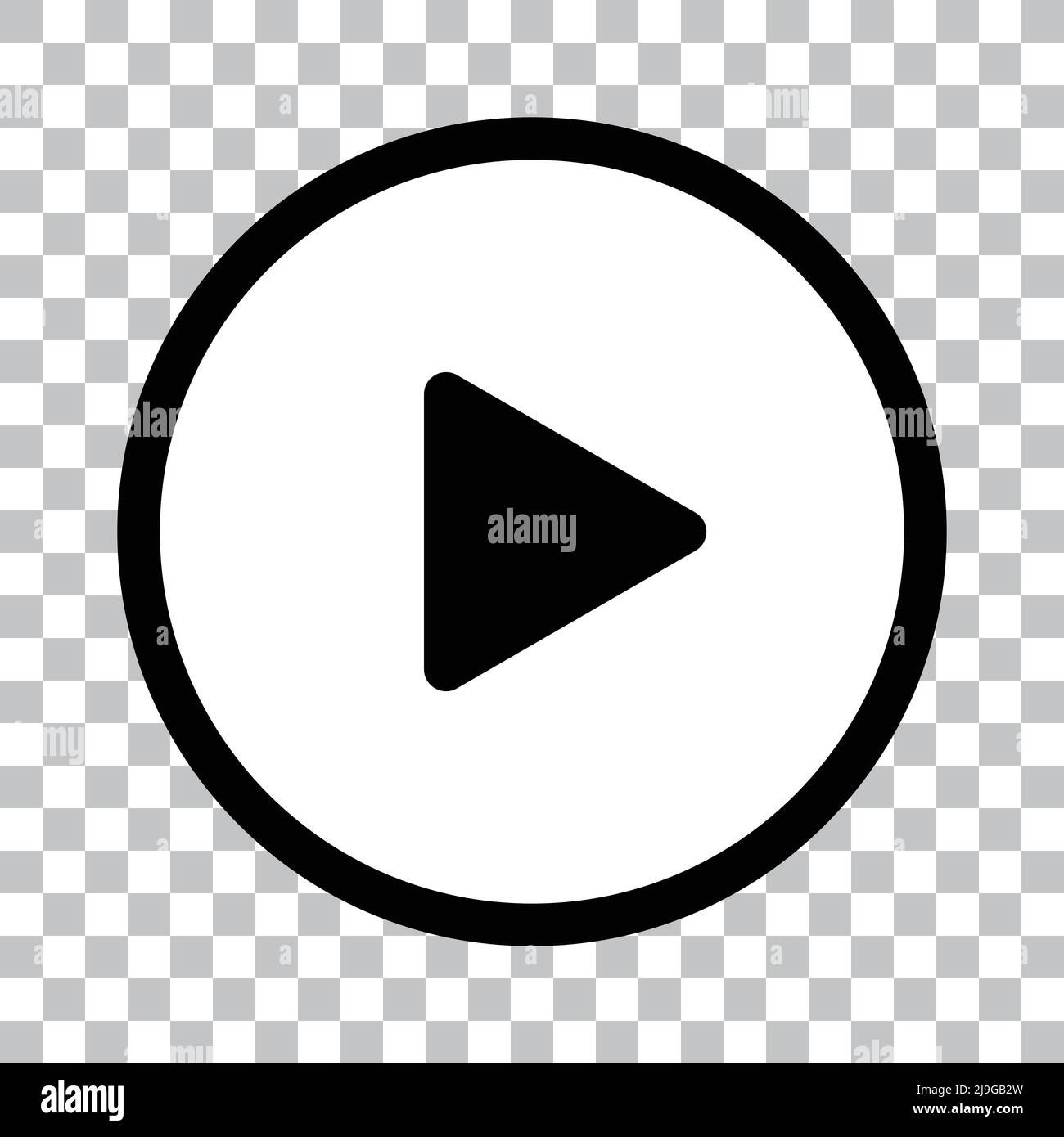 Monochrome playback button. Vector with transparent background