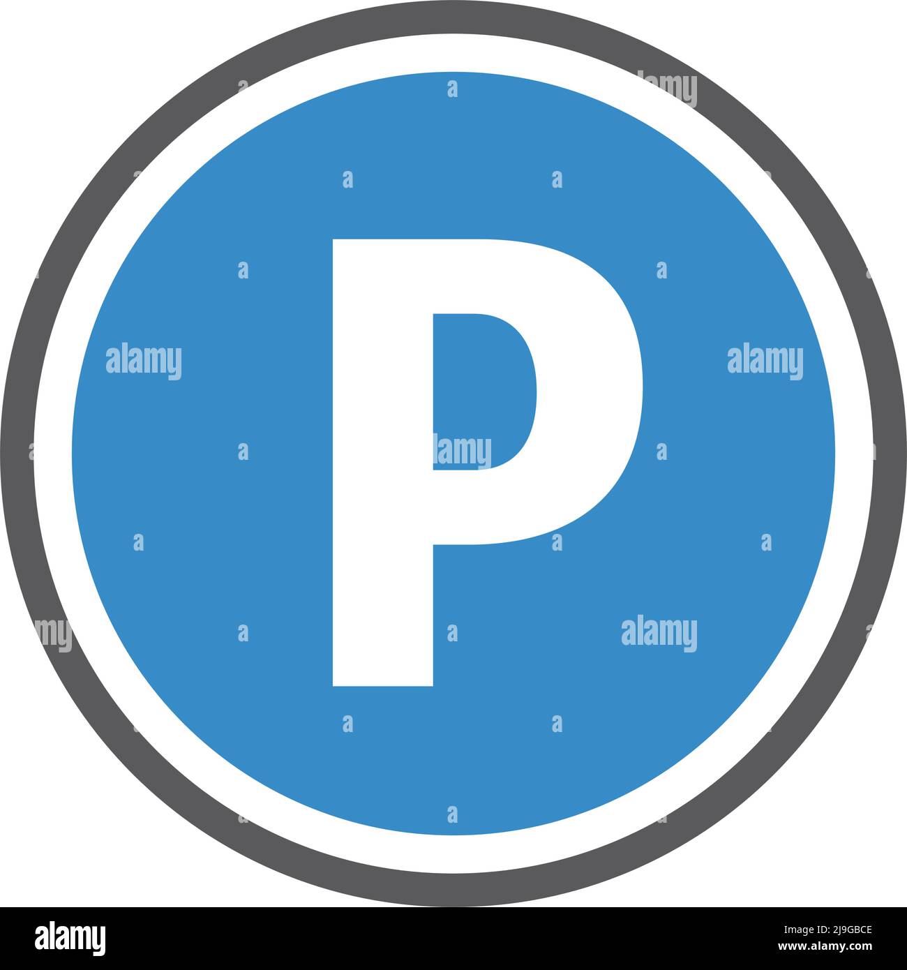 Round parking sign icon. Editable vector. Stock Vector