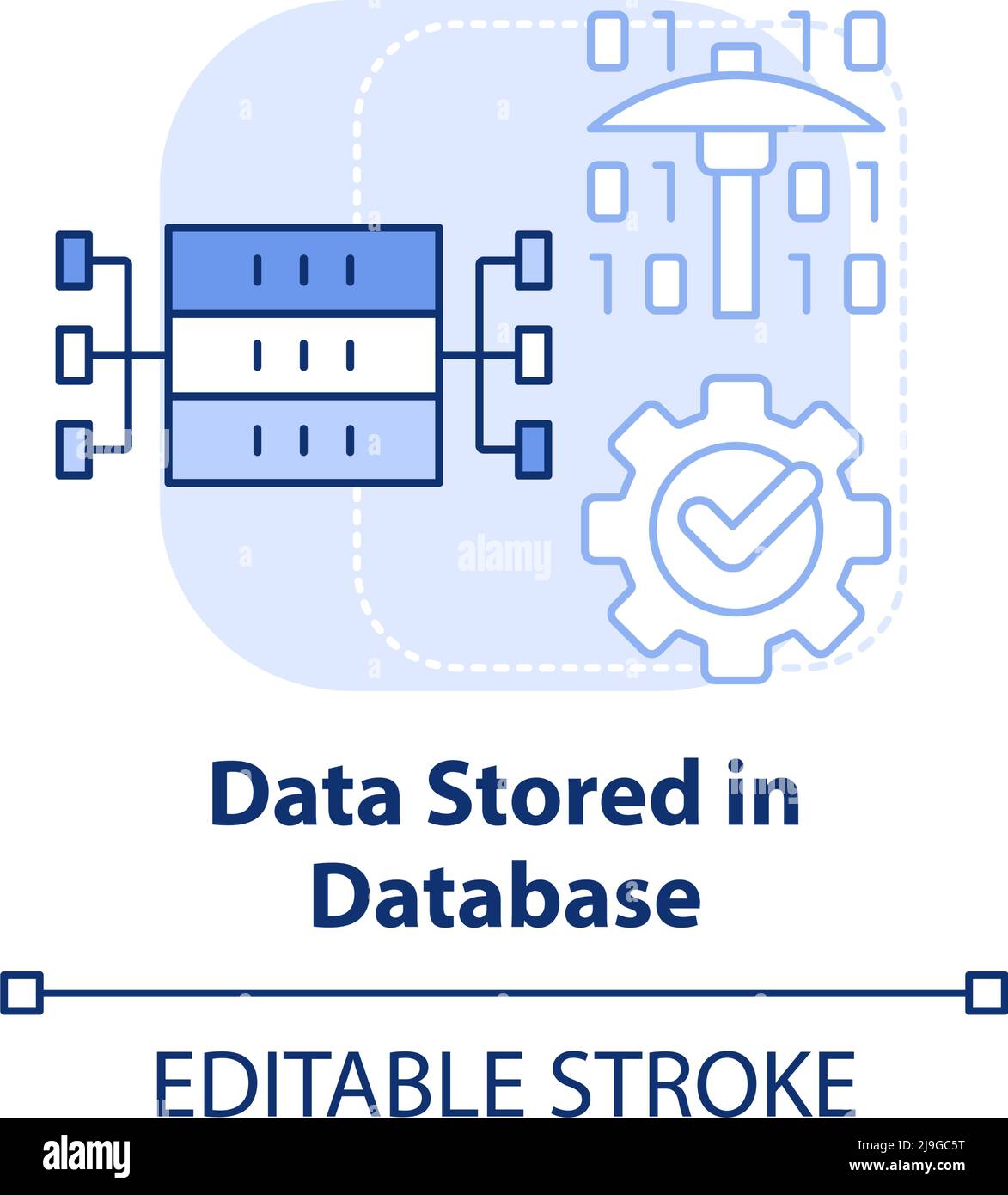 Data stored in database light blue concept icon Stock Vector Image ...