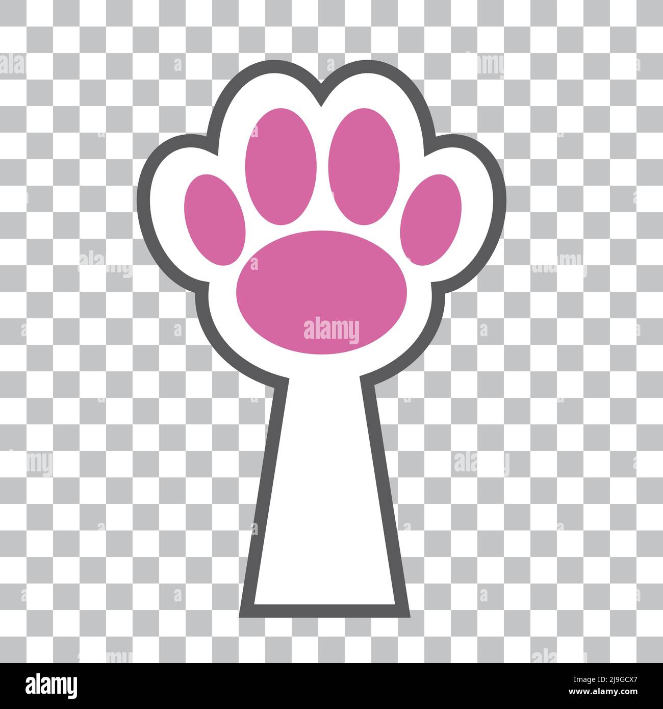 Cat's hands with paw pads. Editable vector. Stock Vector
