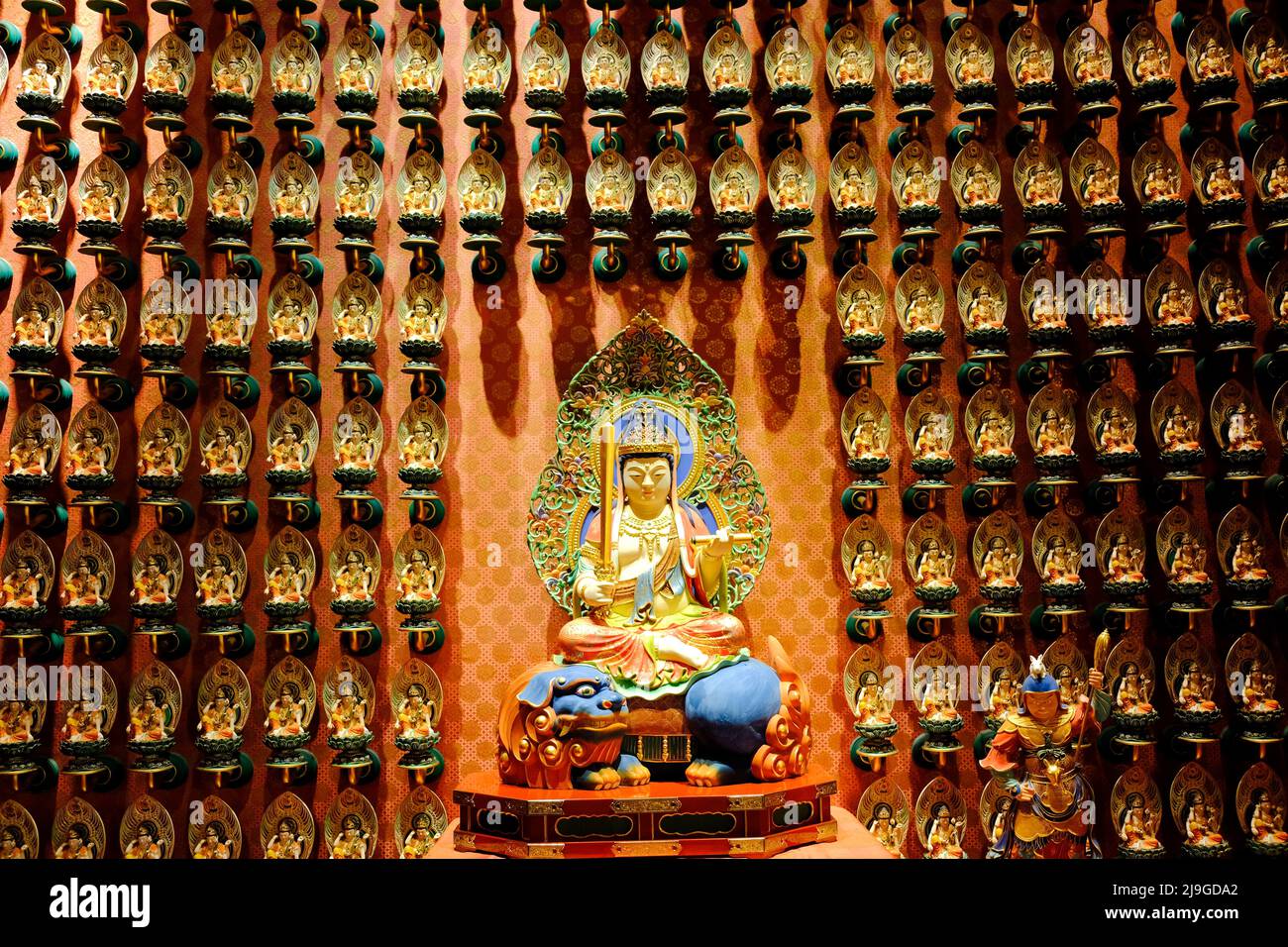 Tradition Chinese statue in illusion background at temple Stock Photo