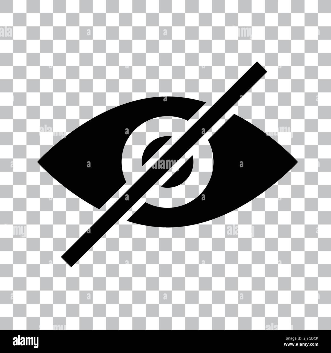 Hide icon. An icon that turns off the display. Invisible icon. An eye icon used to hide passwords and other information. Editable vector. Stock Vector