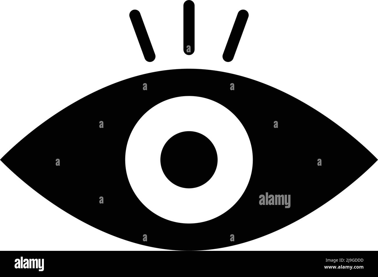 An eye icon to express awareness and surprise. Editable vector. Stock Vector