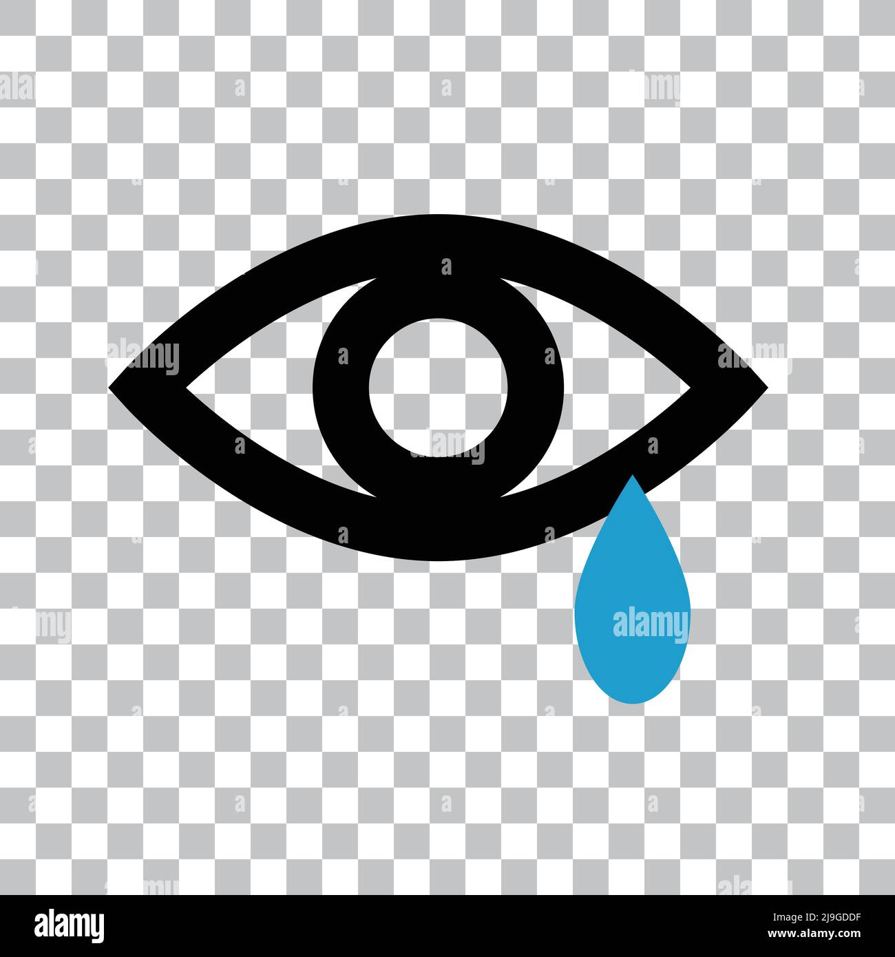 Eye icon with tears. Vector with transparent background. Editable vector. Stock Vector