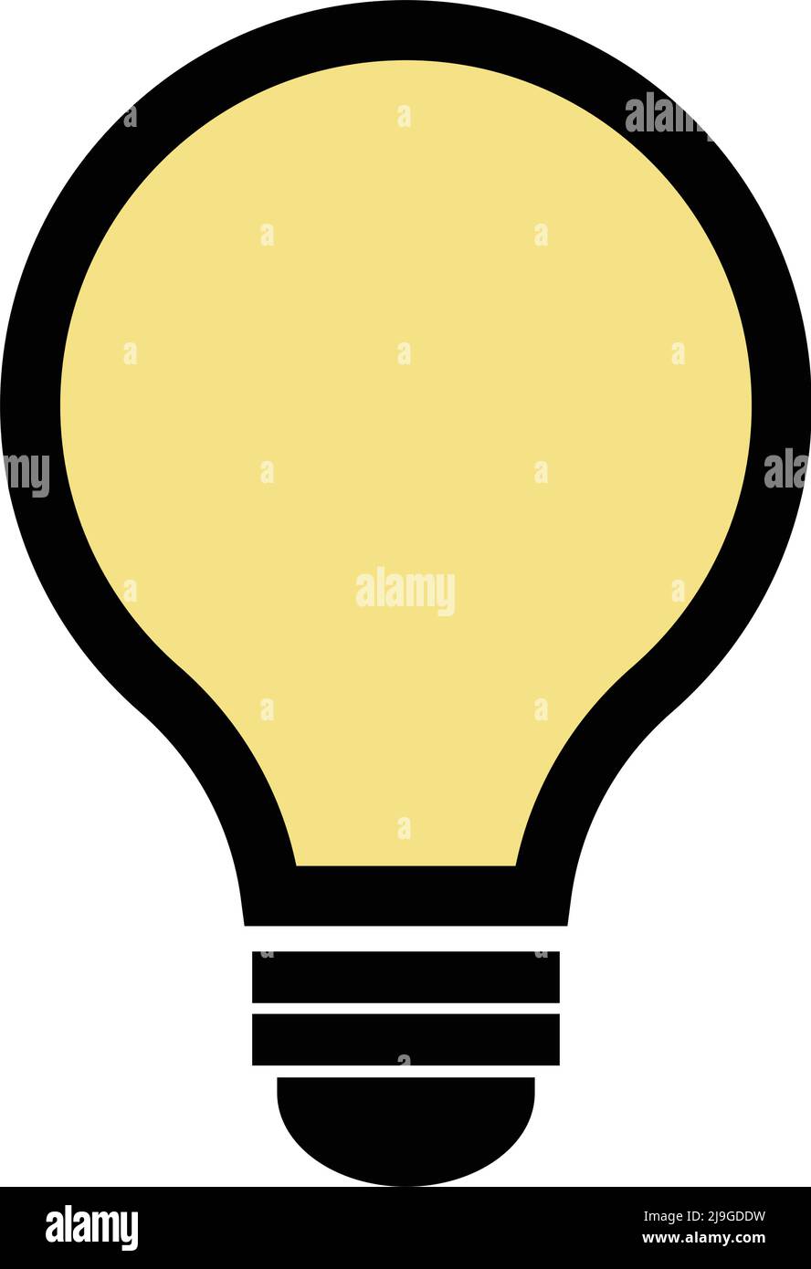 A simple light bulb icon. Can be used for inspiration, ideas, thoughts, hints, etc. Editable vector. Stock Vector