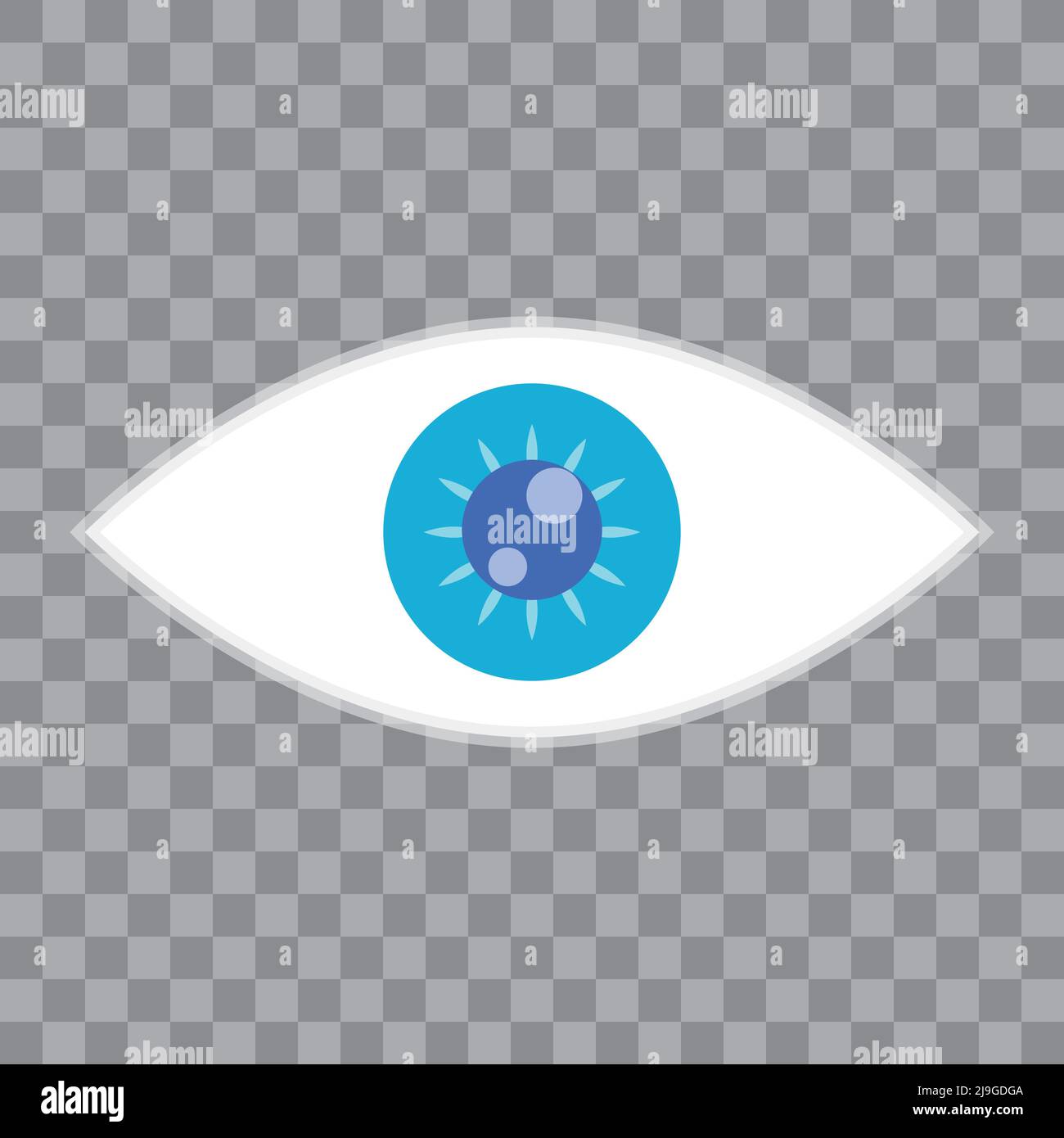 Realistic eye icon with blue eyes. Transparent background. Editable ...