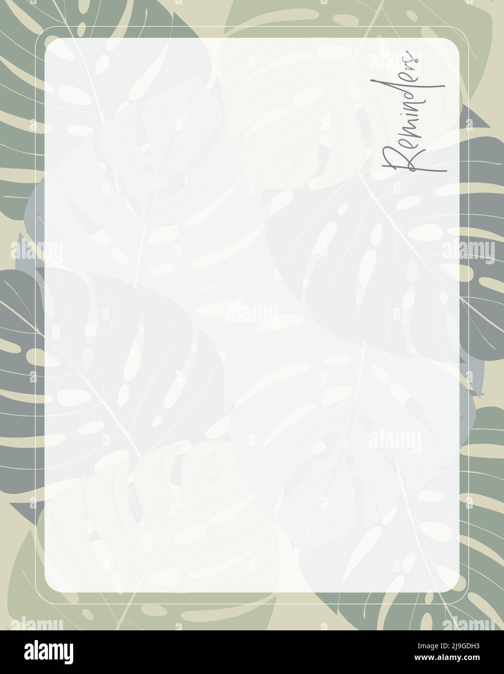 Reminder collage scrapbooking notes to do list planner, frame monstera