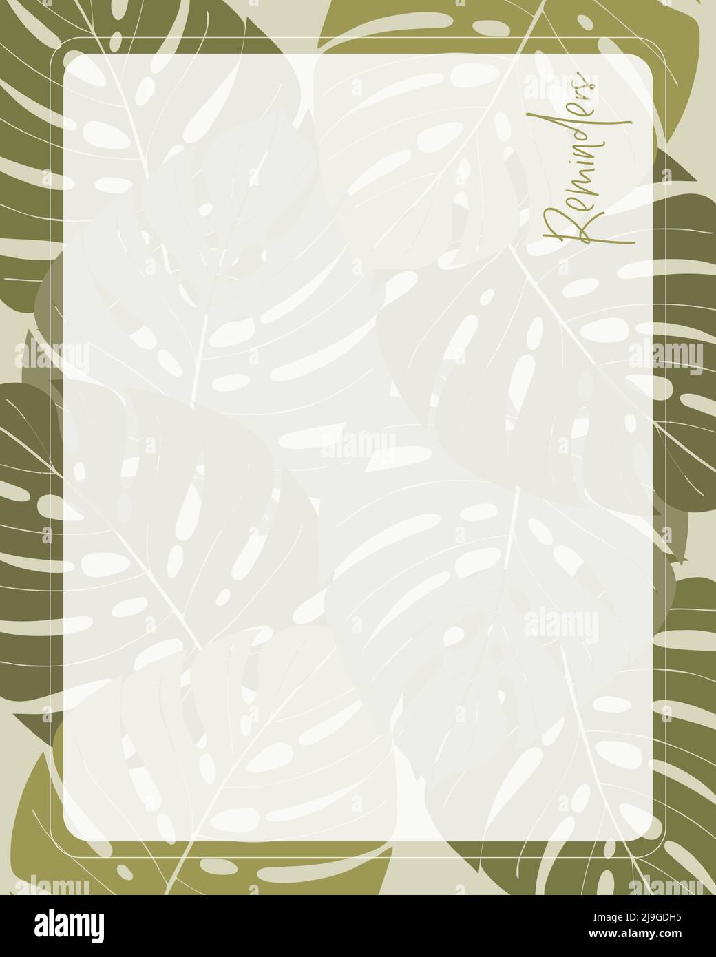 Reminder collage scrapbooking notes to do list planner, frame monstera