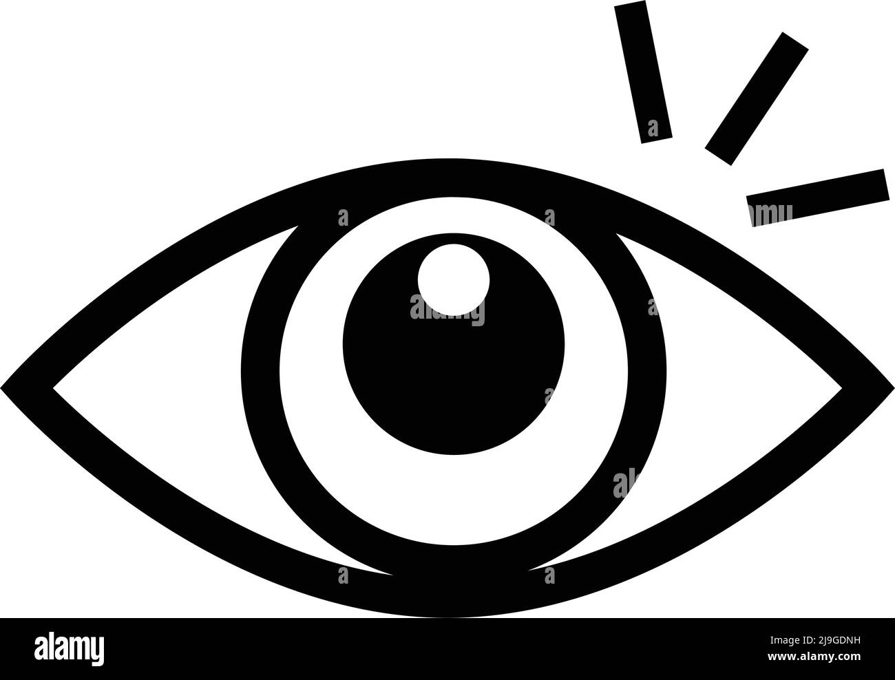Human eye icon. Vector. Simple illustration inc black. Editable vector. Stock Vector