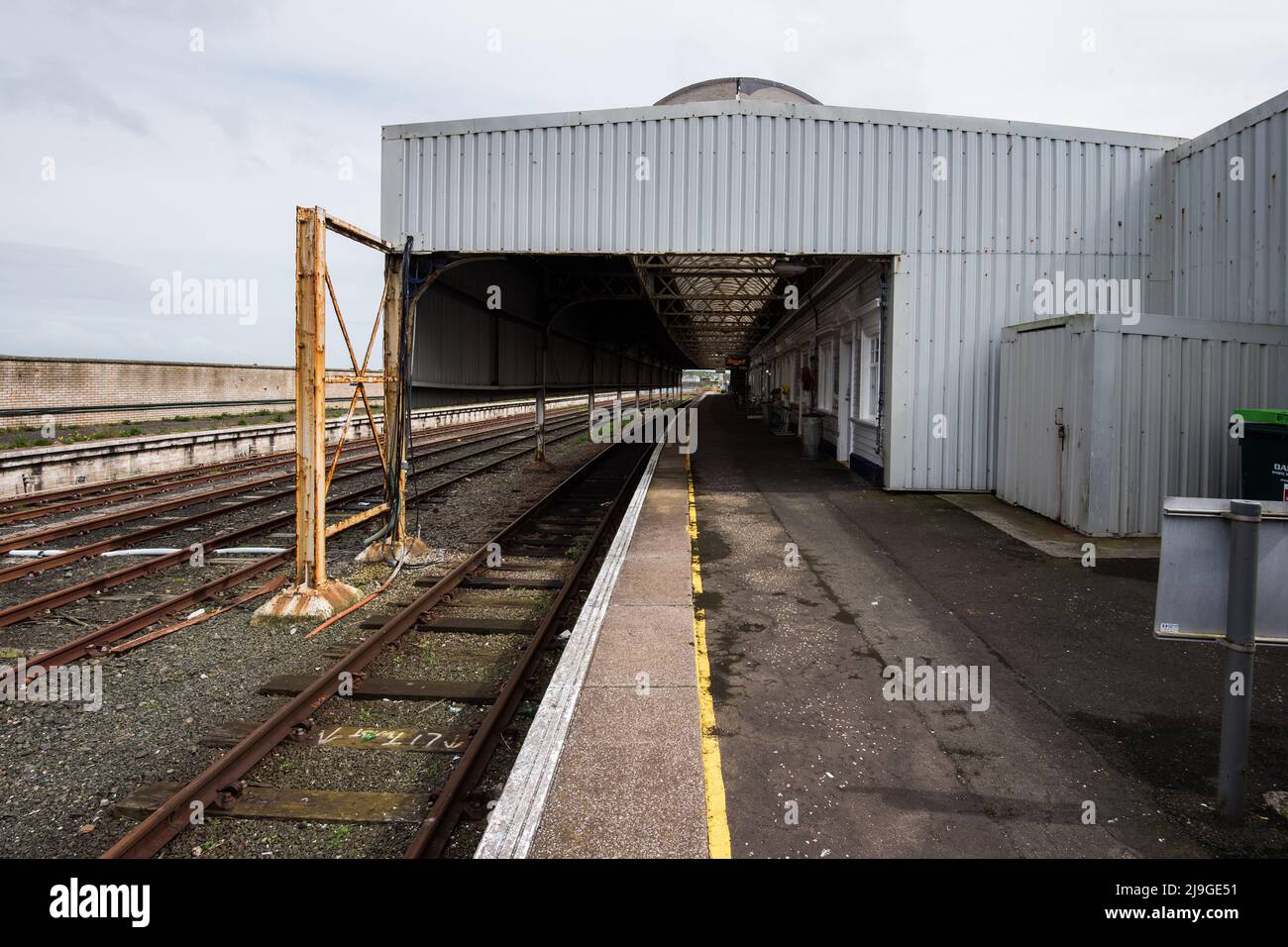 Railway station at Stranraer,(sometimes known as Stranraer Harbour railway station), as oppose to the town station.Its buildings date from 1877. Stock Photo