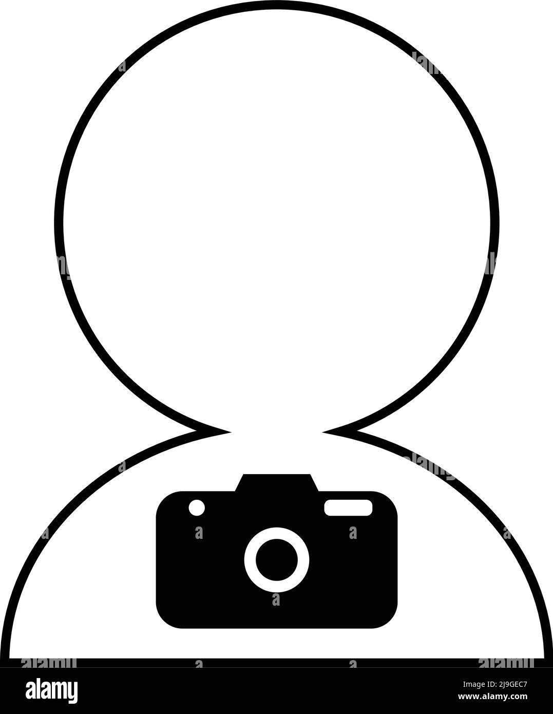 Icon of a person holding a camera. Vector of a person about shooting. Editable vector. Stock Vector