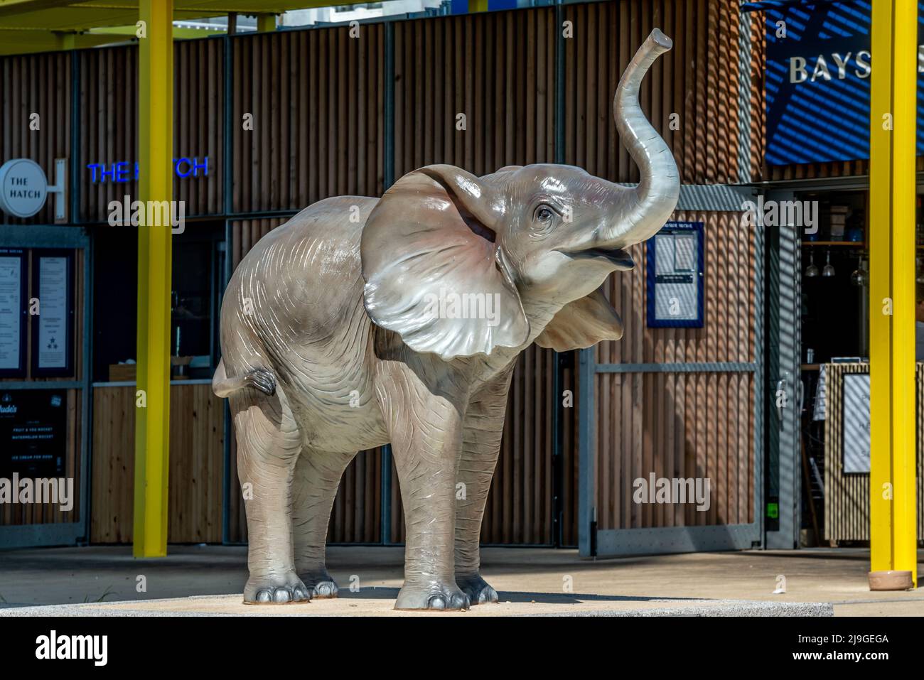 Worthing, May 17th 2022 Jumbo the baby elephant statue Stock Photo Alamy