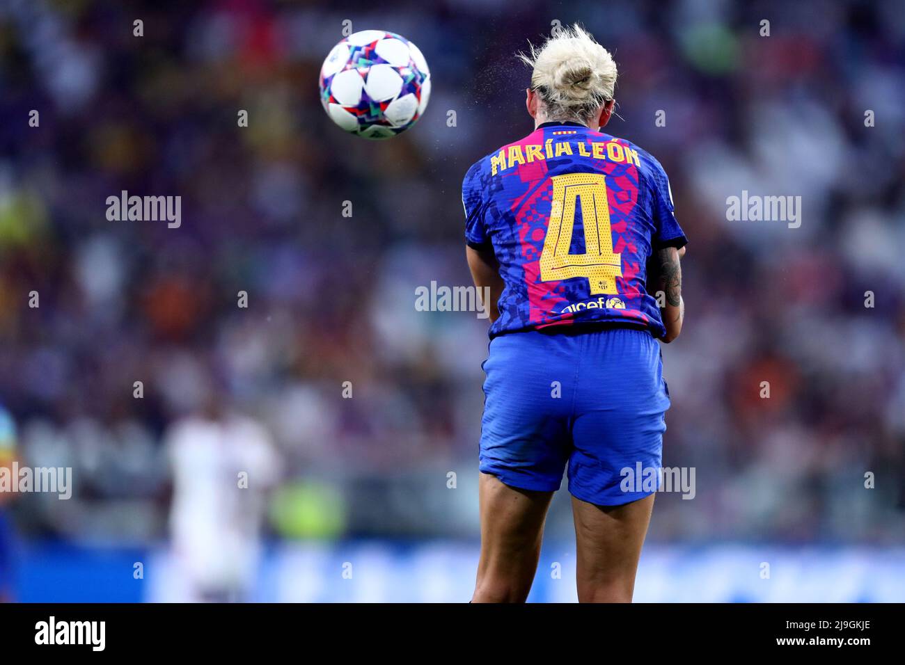 Maria Pilar Leon of Fc Barcelona  in action during the UEFA Women's Champions League  Final match between Fc Barcelona  and Olympique Lyon at Allianz Stadium on May 21, 2022 in Turin, Italy . Stock Photo