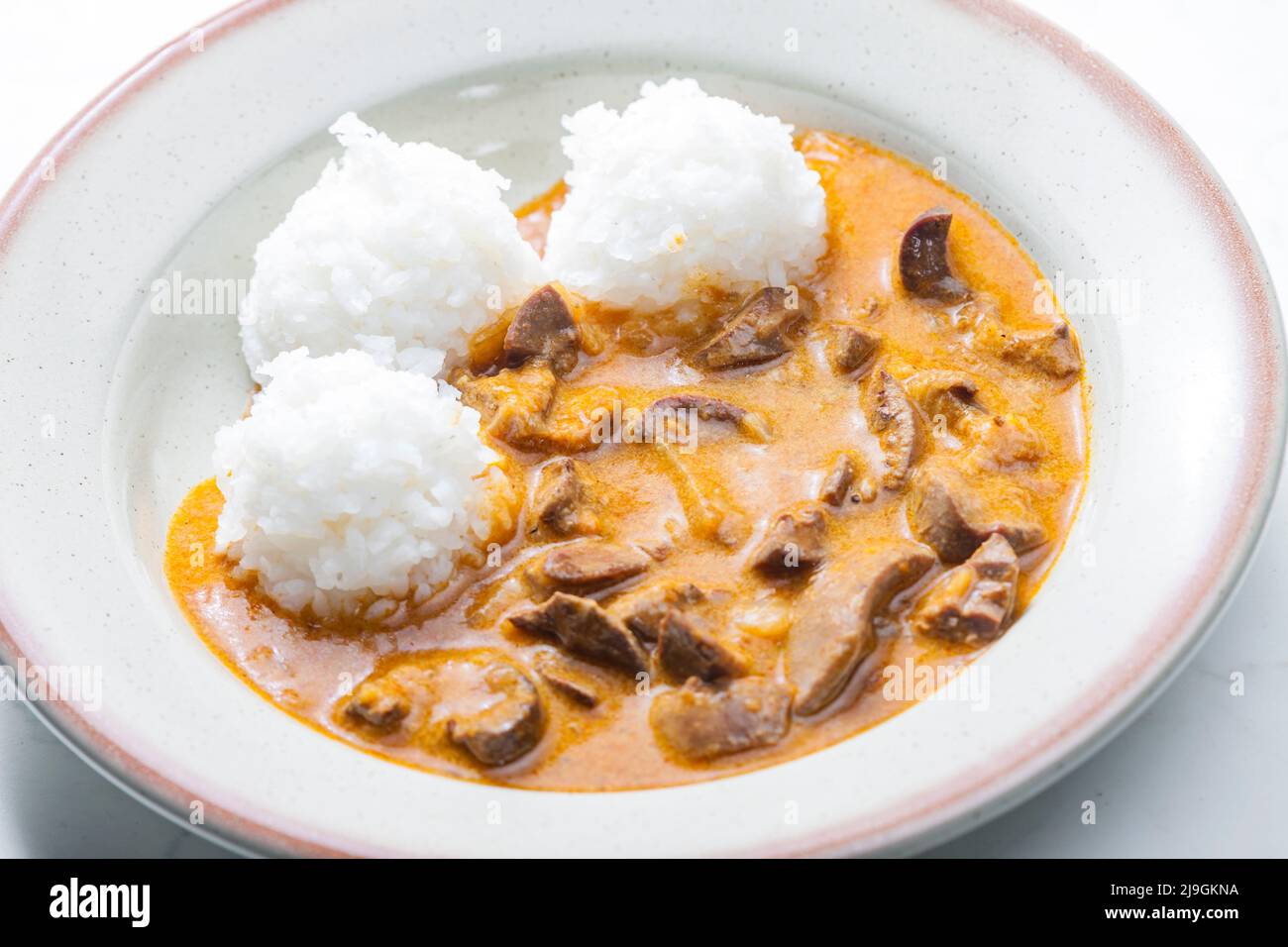 kidney stew with white rice Stock Photo Alamy