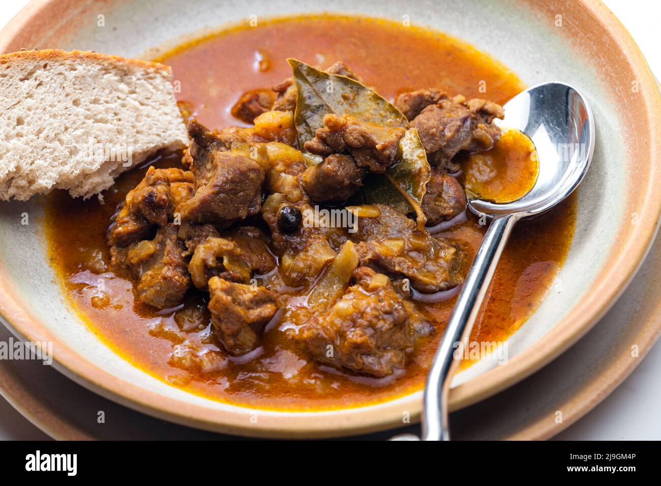 Czech beef goulash served with bread Stock Photo Alamy
