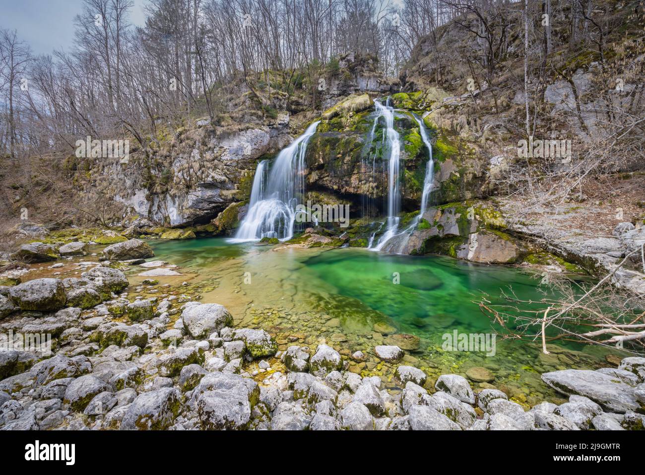 Waterfall Virje (Slap Virje), Triglavski national park, Slovenia Stock Photo