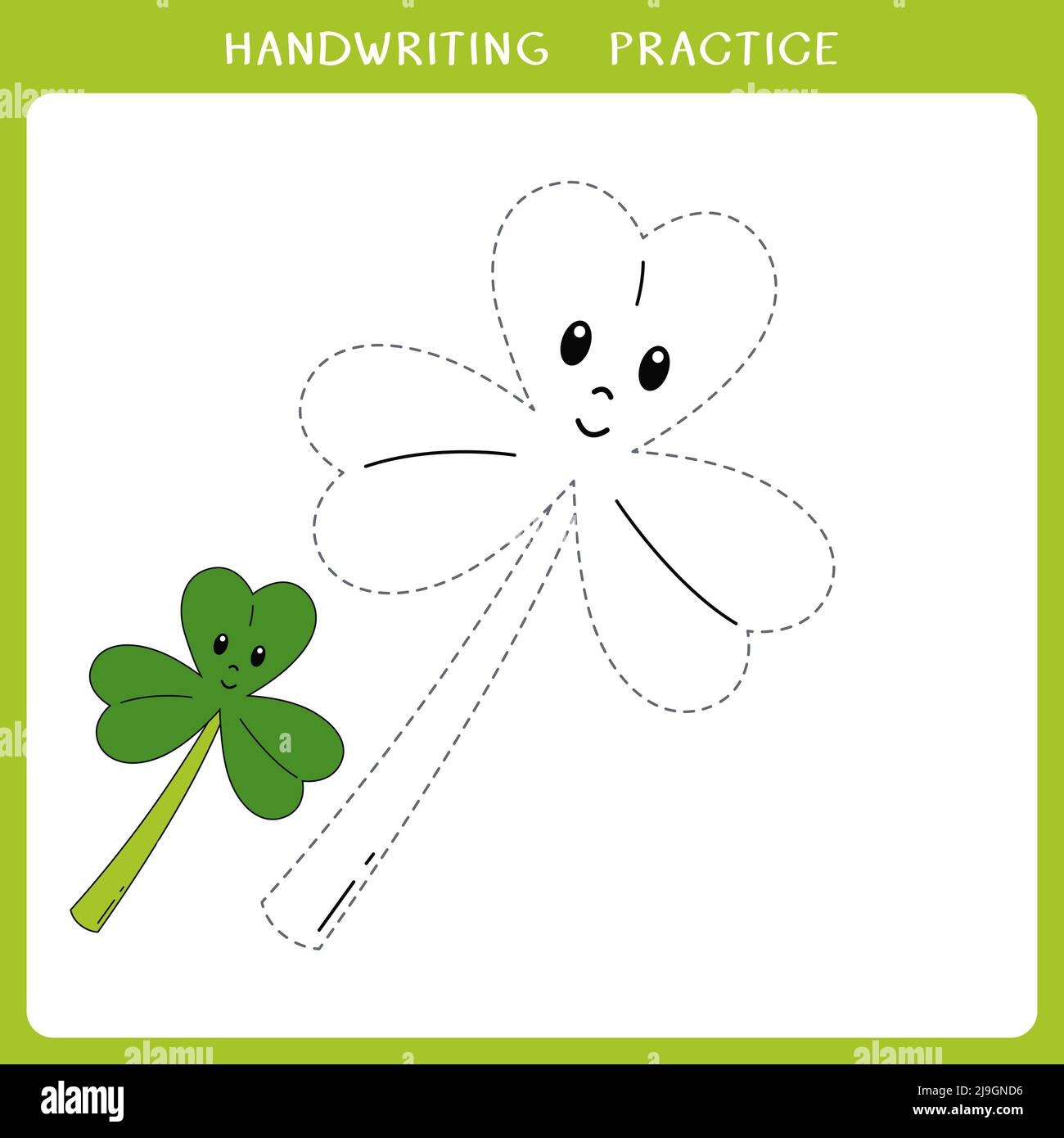 Cute clover leaf for coloring book Stock Photo
