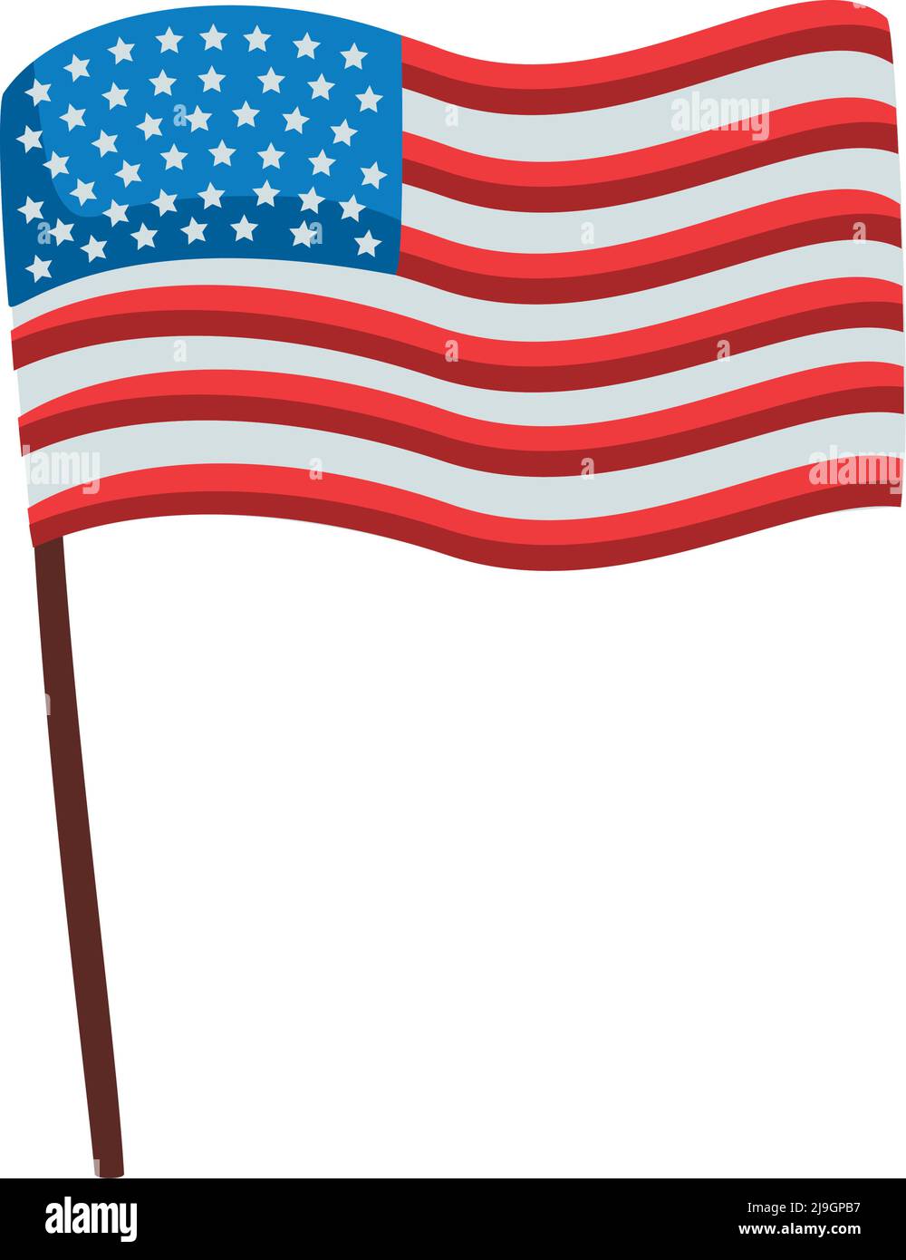 usa flag waving in pole Stock Vector Image & Art - Alamy