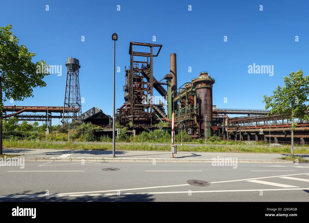 Dortmund, North Rhine-Westphalia, Germany - Phoenix West blast furnace plant. After the closure of the old Hoesch blast furnace plant in 1998, the sit Stock Photo