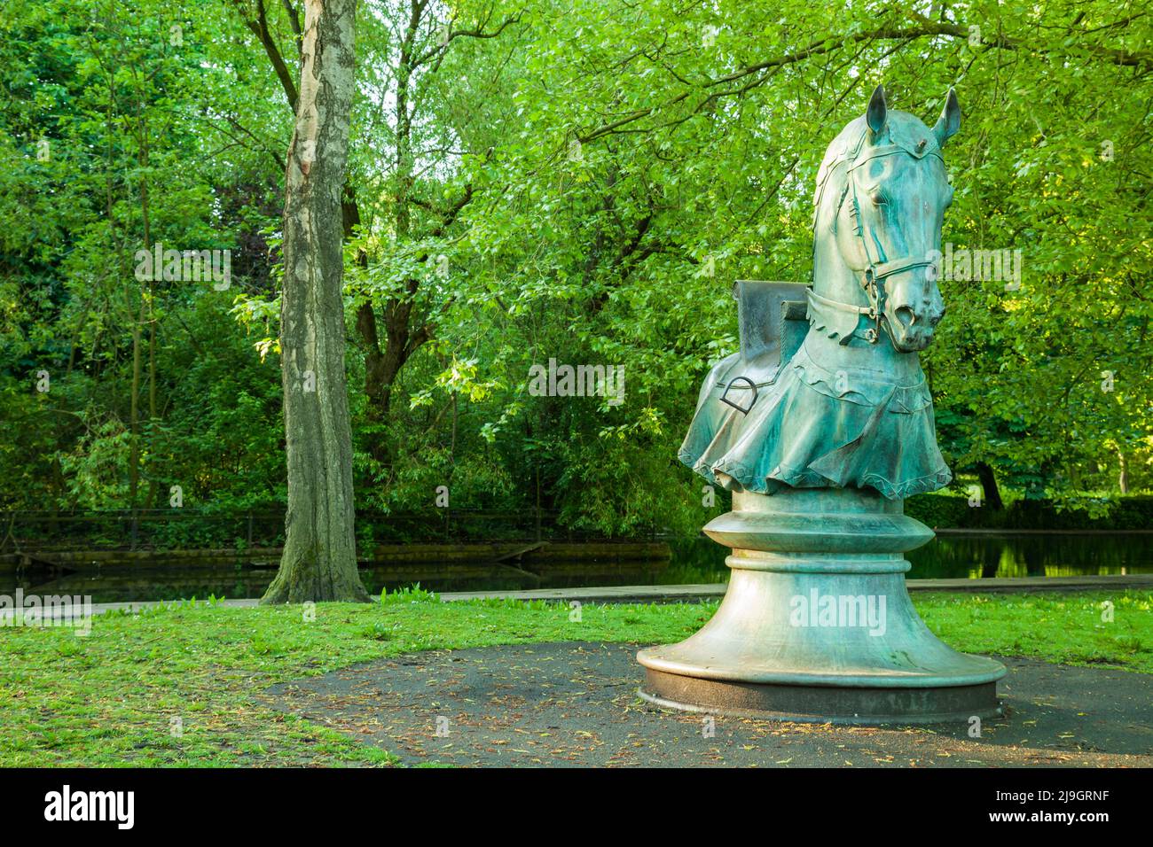 Chess knight statue in Rowntree in York, North Yorkshire, England Stock ...